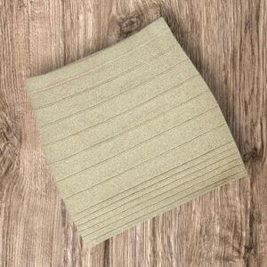 NEW Charlotte Russe Gold Beige Metallic Pull on Soft Stretchy Mini Ribbed Skirt